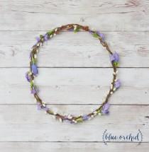 Wildflower Crown, Purple Flower Crown, Thin Flower Crown, Delicate Flower Crown, Silk Flower Crown, Simple Flower Crown, Boho Wedding wedding photo - Wildflower Crown, Purple Flower Crown, Thin Flower Crown, Delicate Flower Crown, Silk Flower Crown, Simple Flower Crown, Boho Wedding