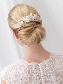 Floral Bridal Hair Comb, Flower Hair Comb, Pearl Hair Comb, Crystal Hair Comb, Wedding Hair Comb, Rhinestone Hair Comb, Hair Clip ~TC-2291 wedding photo - Floral Bridal Hair Comb, Flower Hair Comb, Pearl Hair Comb, Crystal Hair Comb, Wedding Hair Comb, Rhinestone Hair Comb, Hair Clip ~TC-2291