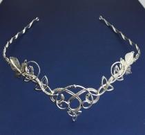 Art Nouveau Bohemian Celtic Wedding Circlet, Woodland Leaves Bridal Circlet, Sterling Silver wedding circlet, Celtic Wedding, Irish Wedding wedding photo - Art Nouveau Bohemian Celtic Wedding Circlet, Woodland Leaves Bridal Circlet, Sterling Silver wedding circlet, Celtic Wedding, Irish Wedding