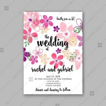 wedding photo -  Daisy wedding invitation or card with tropical floral background