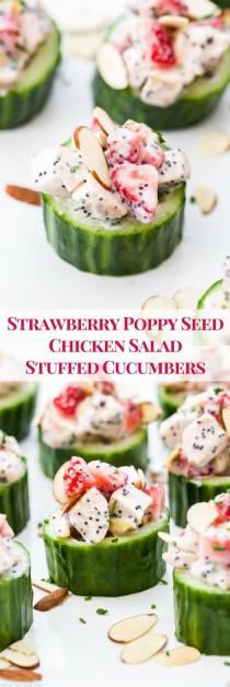 wedding photo - Strawberry Poppy Seed Chicken Salad Stuffed Cucumbers