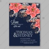 wedding photo -  Wedding Invitation with bridal shower invitation bouquets of rose, peony, orchid, anemone, camellia