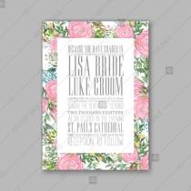 wedding photo -  Rose and laurel wedding invitation