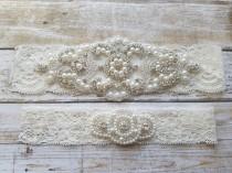 SALE - Wedding Garter, Bridal Garter, Garter Set - Crystal Rhinestone & Pearls - Style G8001 wedding photo - SALE - Wedding Garter, Bridal Garter, Garter Set - Crystal Rhinestone & Pearls - Style G8001