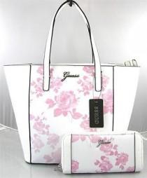 AUTHENTIC NEW NWT GUESS SONJA PINK WHITE TOTE BAG PURSE & WALLET wedding photo - AUTHENTIC NEW NWT GUESS SONJA PINK WHITE TOTE BAG PURSE & WALLET