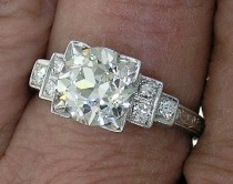 Art Deco Engagement Ring, European Cut Diamond 2.01ct I Color, VS1 Clarity wedding photo - Art Deco Engagement Ring, European Cut Diamond 2.01ct I Color, VS1 Clarity