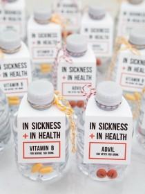 wedding photo - You HAVE To See These In Sickness   In Health Drinking Favors!