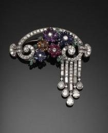 Bonhams : An Elegant Gem-set Flower And Diamond Brooch, wedding photo - Bonhams : An Elegant Gem-set Flower And Diamond Brooch,