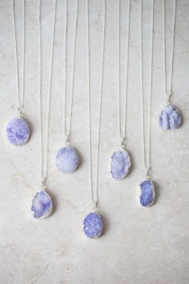 Periwinkle Druzy Stone Necklace wedding photo - Periwinkle Druzy Stone Necklace