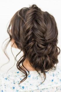 Crown Braid With Messy Updo Wedding Hairstyle Idea wedding photo - Crown Braid With Messy Updo Wedding Hairstyle Idea