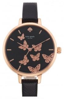Kate Spade New York 'metro' Butterfly Dial Leather Strap Watch, 34mm wedding photo - Kate Spade New York 'metro' Butterfly Dial Leather Strap Watch, 34mm