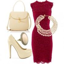 Classy Lady Maroon And Off White wedding photo - Classy Lady Maroon And Off White