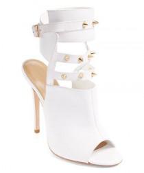 Alejandra G White Leather Fiona Sandal wedding photo - Alejandra G White Leather Fiona Sandal
