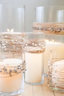 Pearls On Wire Garland With Jute Twine - For Rustic Wedding Or Beach Wedding Centerpiece Kit wedding photo - Pearls On Wire Garland With Jute Twine - For Rustic Wedding Or Beach Wedding Centerpiece Kit