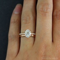 Forever One D-E-F Colorless Oval Solitaire Engagement Ring – Wedding Set – Comfort Fit Wedding Band wedding photo - Forever One D-E-F Colorless Oval Solitaire Engagement Ring – Wedding Set – Comfort Fit Wedding Band