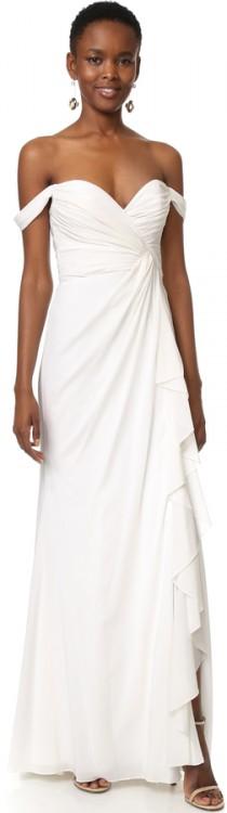 Badgley Mischka Collection Off Shoulder Gown wedding photo - Badgley Mischka Collection Off Shoulder Gown