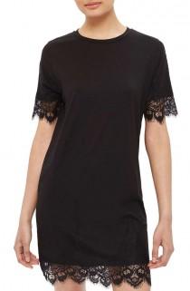 Lace Trim Shift Dress wedding photo - Lace Trim Shift Dress
