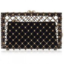 Charlotte Olympia Handbags Linear Pandora Black And Gold Clutch wedding photo - Charlotte Olympia Handbags Linear Pandora Black And Gold Clutch