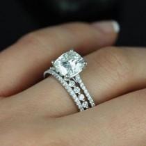 Steve Padis Jewelry On Instagram: “We Are Loving The Mix And Match Stackable Band Trend! Check Out This Subtle Shared Prong Band Setting Off The Gorgeous Cushion Center Stone…” wedding photo - Steve Padis Jewelry On Instagram: “We Are Loving The Mix And Match Stackable Band Trend! Check Out This Subtle Shared Prong Band Setting Off The Gorgeous Cushion Center Stone…”