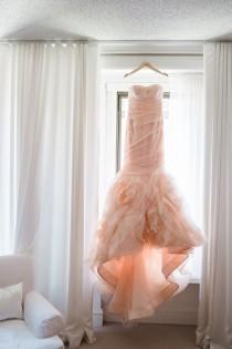 Bride Steals The Show In A Pink Vera Wang Wedding Dress wedding photo - Bride Steals The Show In A Pink Vera Wang Wedding Dress