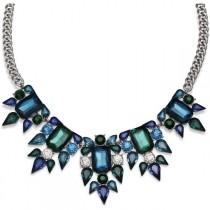 Mixit™ Blue And Teal Crystal Silver-Tone Statement Necklace wedding photo - Mixit™ Blue And Teal Crystal Silver-Tone Statement Necklace