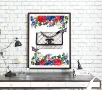 Chanel illustration, Chanel print, Chanel poster, Coco Chanel print, Coco Chanel art, Chanel bag, Fashion illustration, Flowers painting wedding photo - Chanel illustration, Chanel print, Chanel poster, Coco Chanel print, Coco Chanel art, Chanel bag, Fashion illustration, Flowers painting