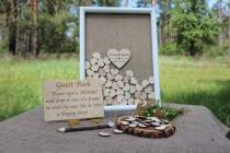 Burlap Guest Book Alternative,Burlap Guestbook,Hearts Rustic Guestbook,Drop Top Box,Wedding Rustic Sign,Wooden Hearts,Rustic Wedding Box wedding photo - Burlap Guest Book Alternative,Burlap Guestbook,Hearts Rustic Guestbook,Drop Top Box,Wedding Rustic Sign,Wooden Hearts,Rustic Wedding Box
