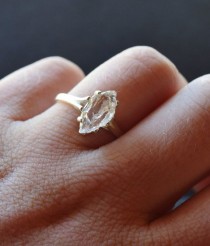 Rough Uncut Raw Diamond Ring Sterling Silver Engagement wedding photo - Rough Uncut Raw Diamond Ring Sterling Silver Engagement