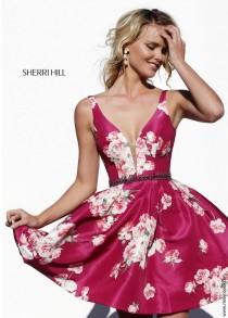 Sherri Hill 32321 Floral Print Short Dress wedding photo - Sherri Hill 32321 Floral Print Short Dress
