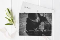 wedding photo -  Calligraphy Photo Save the Date Postcard, Printable Photo Save Date Postcard, Custom Save the Dates Photo Card, Editable PDF, DIY You Print - $13.00 EUR