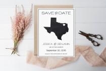 wedding photo -  Chalkboard Texas Save the Date Template, Texas State Map Wedding Save the Date Printable Editable PDF Template Download, DIY You Print by DIYprintable