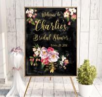 wedding photo -  Welcome Bridal Shower Sign Printable Bridal Shower Instant Download Bridal Shower banner Chalkboard Welcome Sign Shower decor idbs29 - $10.00 USD