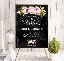 wedding photo -  Chalkboard Bridal Shower Welcome Sign Bridal Brunch Sign Bridal Shower DIY Welcome Printable Sign Says I Do Sign Shower Pink idbs16 - $12.00 USD