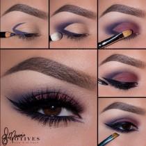 Blue Purple Smokey Cut Crease wedding photo - Blue Purple Smokey Cut Crease