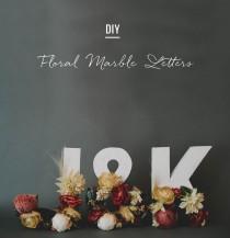 wedding photo - DIY Floral Marble Letters
