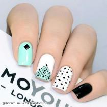 Turquoise, White and Black Nails wedding photo - Turquoise, White and Black Nails