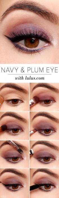 Navy and Plum Eye Makeup wedding photo - Navy and Plum Eye Makeup
