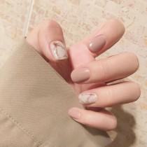Marble and Nude Nails wedding photo - Marble and Nude Nails