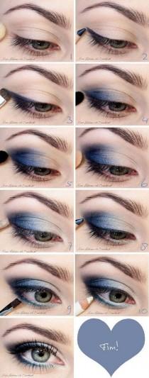Navy Smokey Eye wedding photo - Navy Smokey Eye