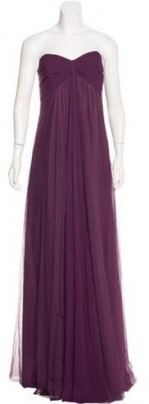 Monique Lhuillier Bridesmaids Pleated Strapless Dress w/ Tags wedding photo - Monique Lhuillier Bridesmaids Pleated Strapless Dress w/ Tags