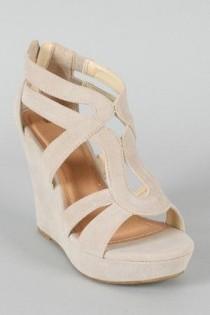 Lindy-66 Strappy Platform Wedge wedding photo - Lindy-66 Strappy Platform Wedge
