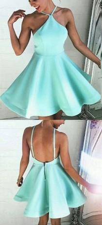 Simple A-Line Halter Backless Satin wedding photo - Simple A-Line Halter Backless Satin