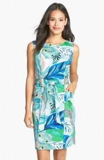 Ellen Tracy Bamboo Detail Belted Sheath Dress wedding photo - Ellen Tracy Bamboo Detail Belted Sheath Dress