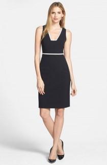 Women's Anne Klein Contrast Trim Sheath Dress wedding photo - Women's Anne Klein Contrast Trim Sheath Dress