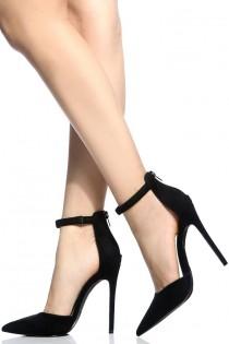Black Faux Suede Ankle Strap Pointed Toe Pumps @ Cicihot Heel Shoes Online Store Sales:Stiletto Heel Shoes,High Heel Pumps,Womens High Heel Shoes,Prom Shoes,Summer Shoes,Spring Shoes,Spool Heel,Womens Dress Shoes wedding photo - Black Faux Suede Ankle Strap Pointed Toe Pumps @ Cicihot Heel Shoes Online Store Sales:Stiletto Heel Shoes,High Heel Pumps,Womens High Heel Shoes,Prom Shoes,Summer Shoes,Spring Shoes,Spool Heel,Womens Dress Shoes