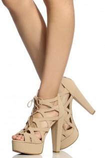 Nude Faux Nubuck Lace Up Cut Out Platform Heels @ Cicihot Heel Shoes Online Store Sales:Stiletto Heel Shoes,High Heel Pumps,Womens High Heel Shoes,Prom Shoes,Summer Shoes,Spring Shoes,Spool Heel,Womens Dress Shoes wedding photo - Nude Faux Nubuck Lace Up Cut Out Platform Heels @ Cicihot Heel Shoes Online Store Sales:Stiletto Heel Shoes,High Heel Pumps,Womens High Heel Shoes,Prom Shoes,Summer Shoes,Spring Shoes,Spool Heel,Womens Dress Shoes