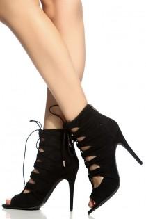 Black Faux Suede Lace Up Open Toe Heels @ Cicihot Heel Shoes Online Store Sales:Stiletto Heel Shoes,High Heel Pumps,Womens High Heel Shoes,Prom Shoes,Summer Shoes,Spring Shoes,Spool Heel,Womens Dress Shoes wedding photo - Black Faux Suede Lace Up Open Toe Heels @ Cicihot Heel Shoes Online Store Sales:Stiletto Heel Shoes,High Heel Pumps,Womens High Heel Shoes,Prom Shoes,Summer Shoes,Spring Shoes,Spool Heel,Womens Dress Shoes