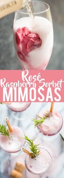 Rosé Raspberry Sorbet Mimosas wedding photo - Rosé Raspberry Sorbet Mimosas