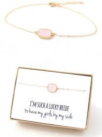 Pink Stone Bracelet Gift For Your Bridesmaids wedding photo - Pink Stone Bracelet Gift For Your Bridesmaids