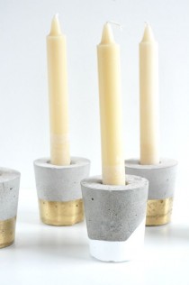 wedding photo - Concrete DIY Candle Holders